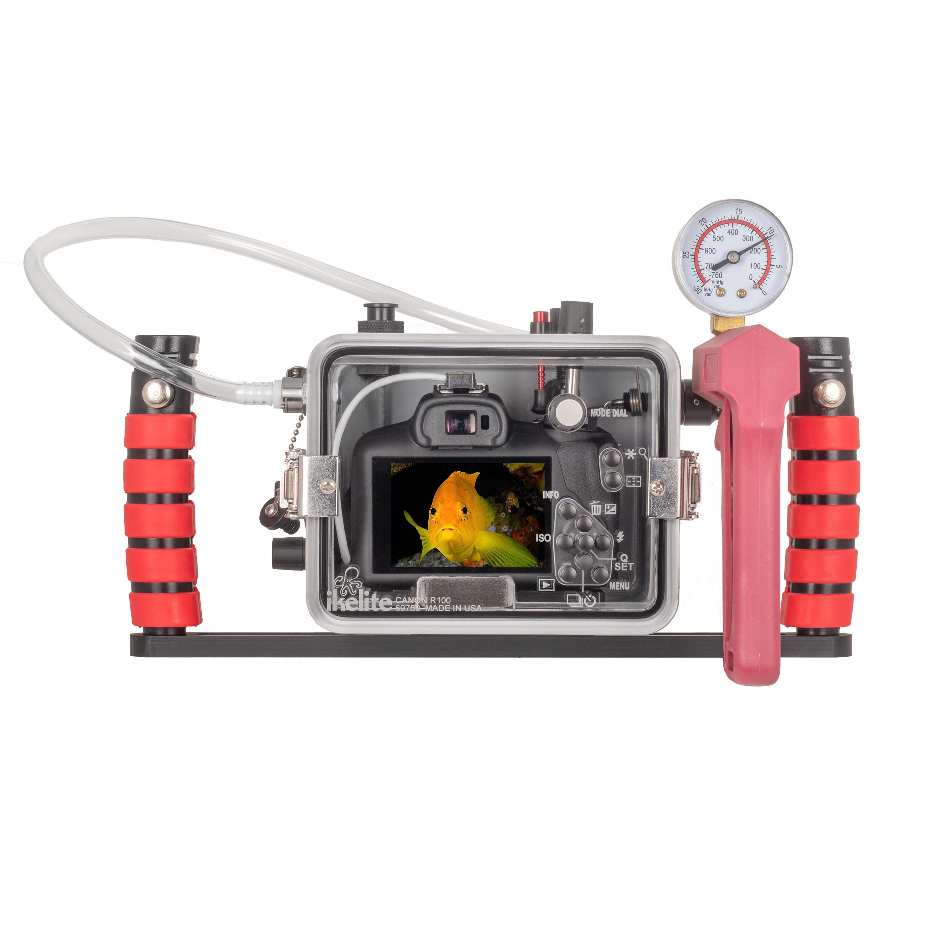 Ikelite 200DLM/D Underwater Housing for Canon EOS R100 with Dome Port, Handles & Vacuum