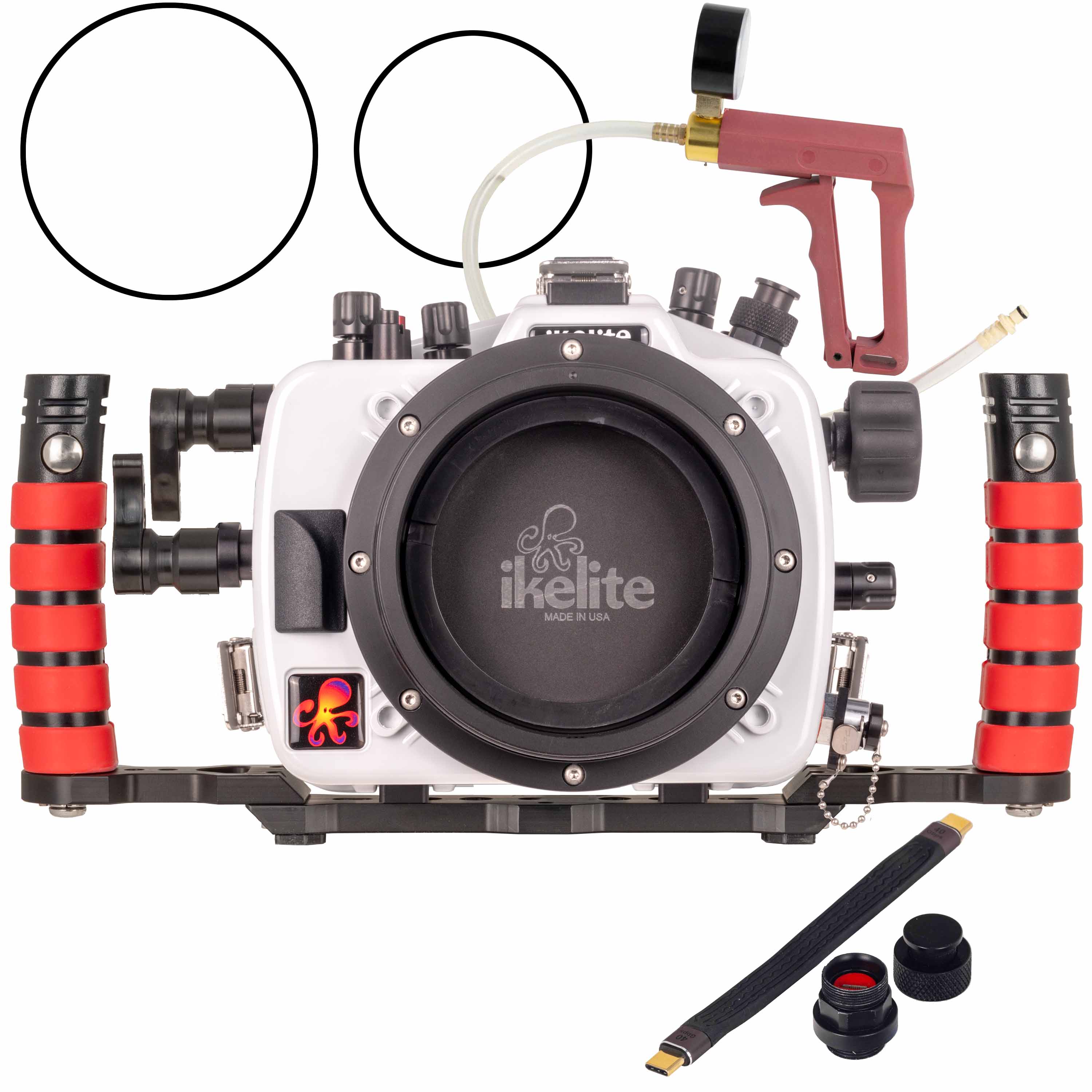 200DL Underwater Housing for Canon EOS R6 III Deluxe Version with Handles, Vacuum Pump, & USB-C Charging Bulkhead