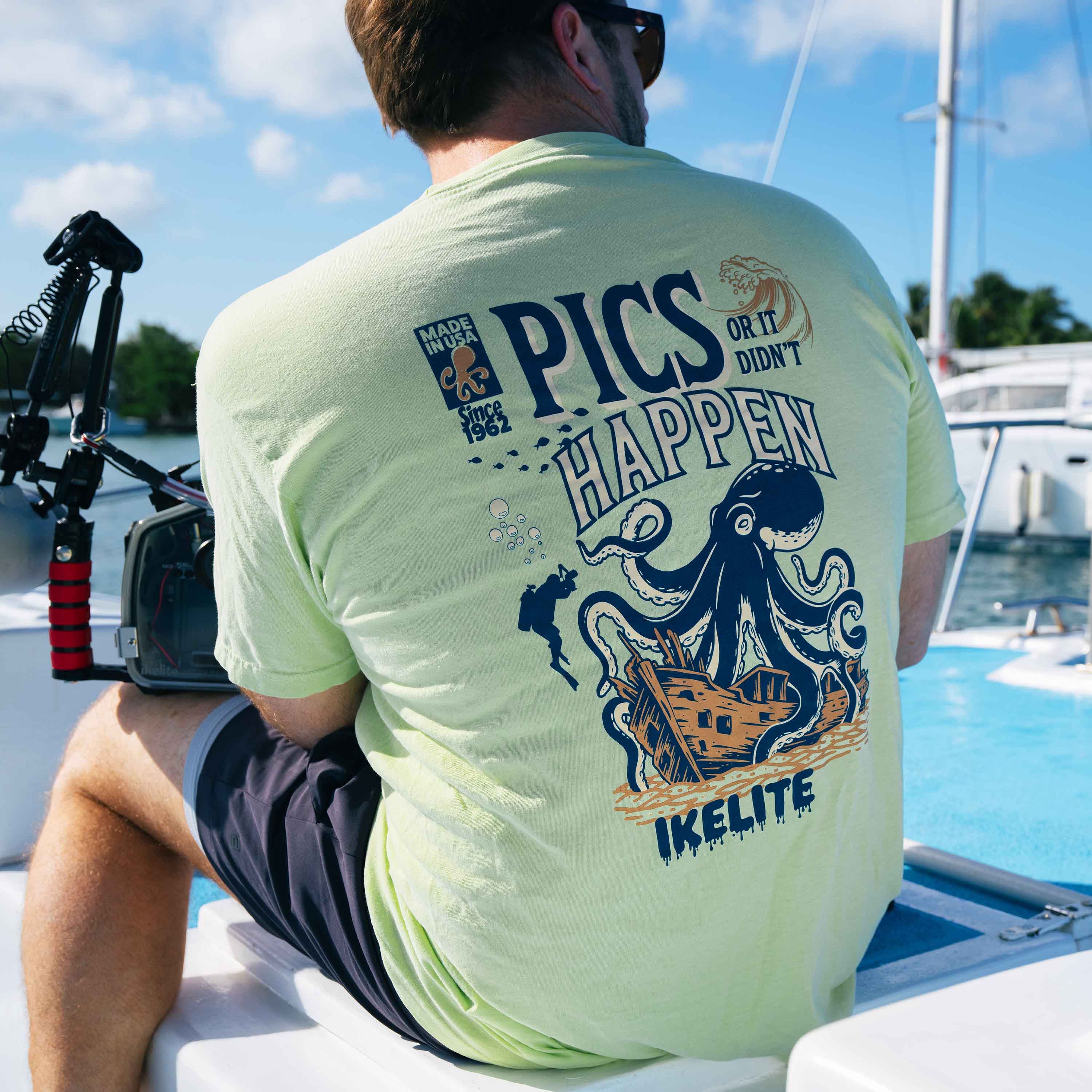 Ikelite Pocket T-Shirt Pics or It Didn't Happen Comic Book (Yellow-Green)