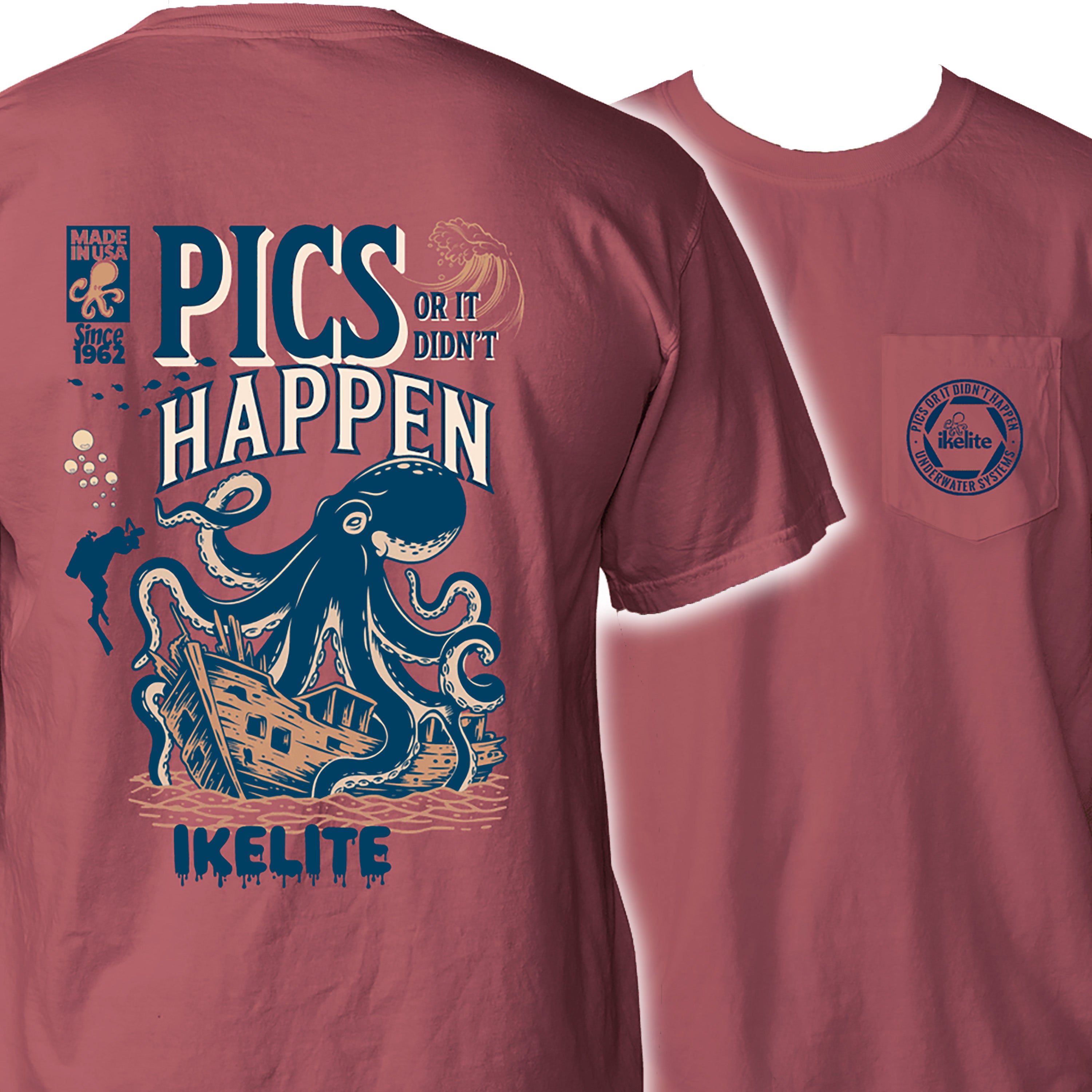 Ikelite Pocket T-Shirt Pics or It Didn't Happen Comic Book (Red)