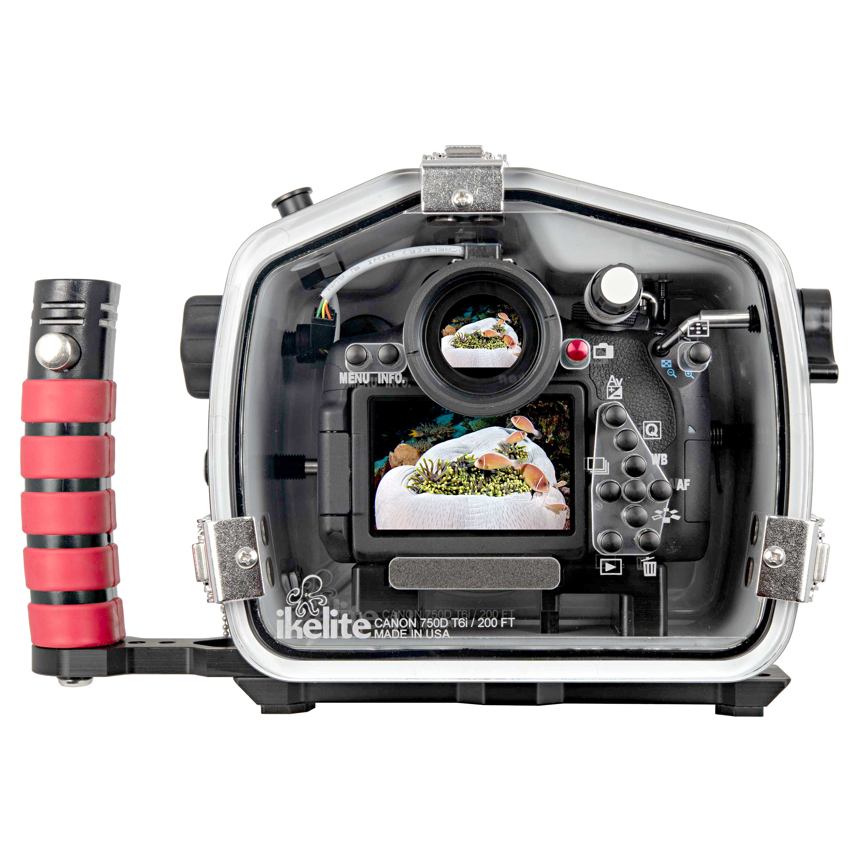 200DL Underwater Housing for Canon EOS 750D Rebel T6i, Kiss X8i DSLR Cameras