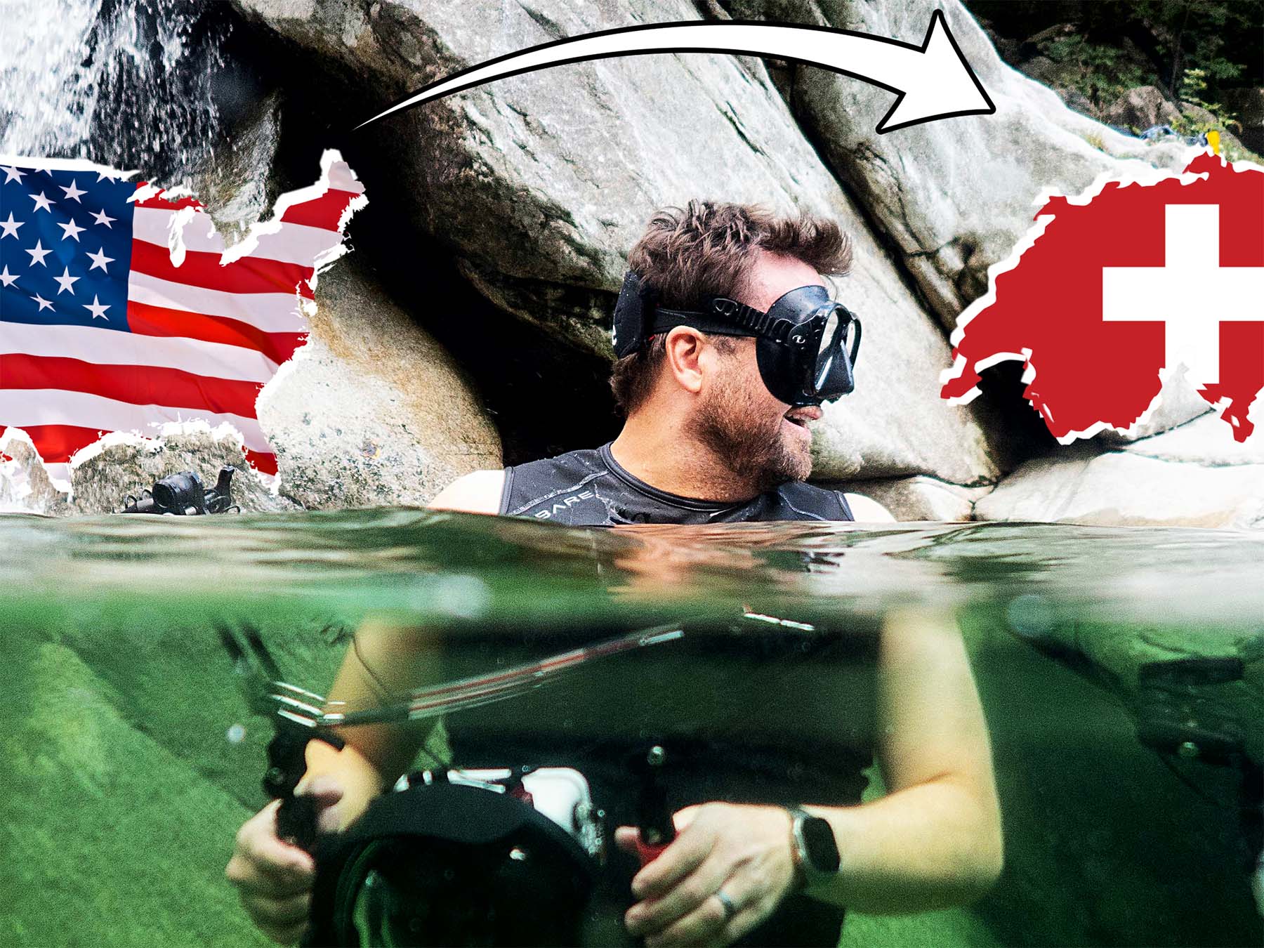 Diving into the Verzasca River, Switzerland [VIDEO]