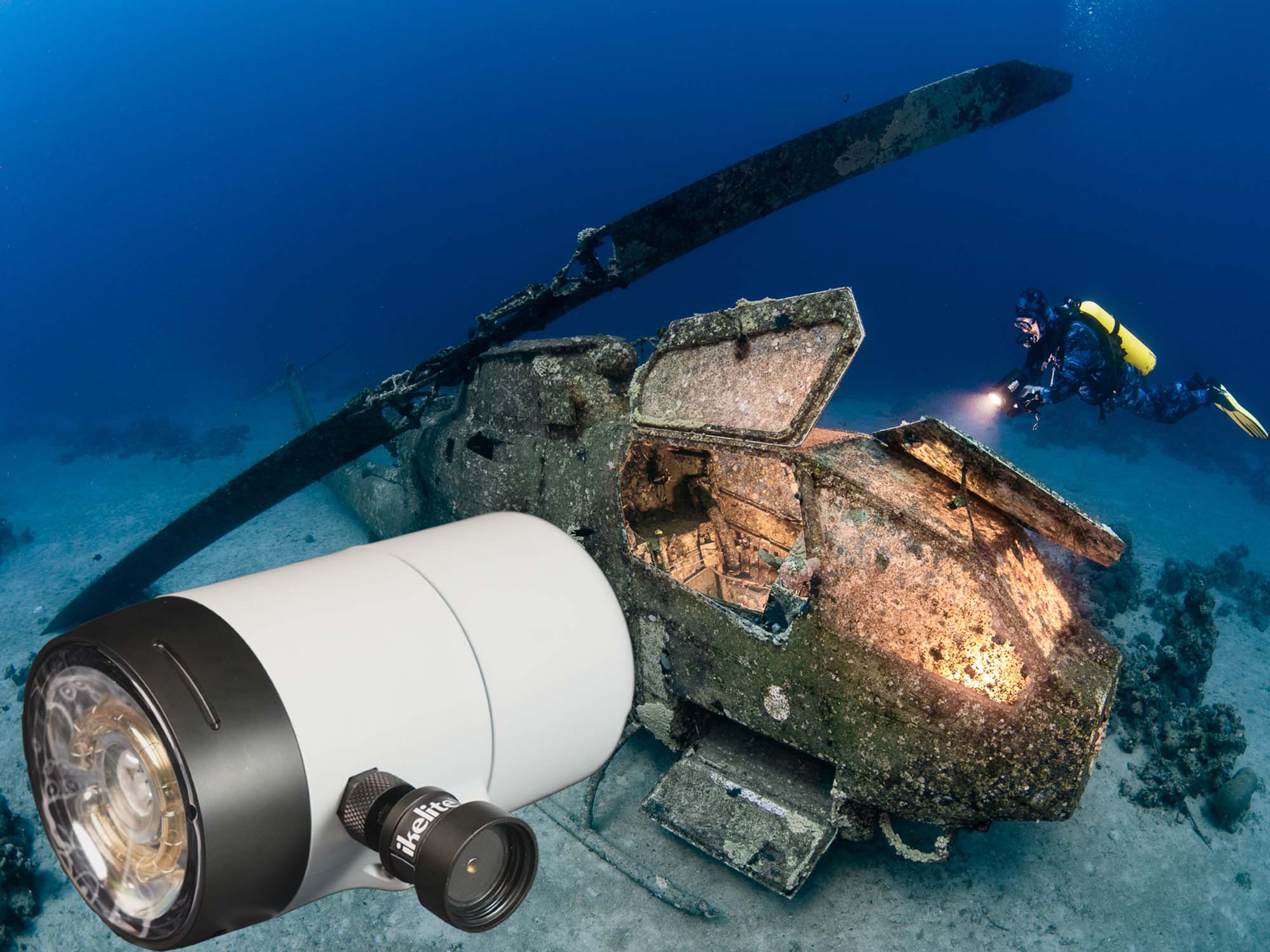 Underwater wreck with off-camera Ikelite DS230 strobes copyright Nicolas Remy