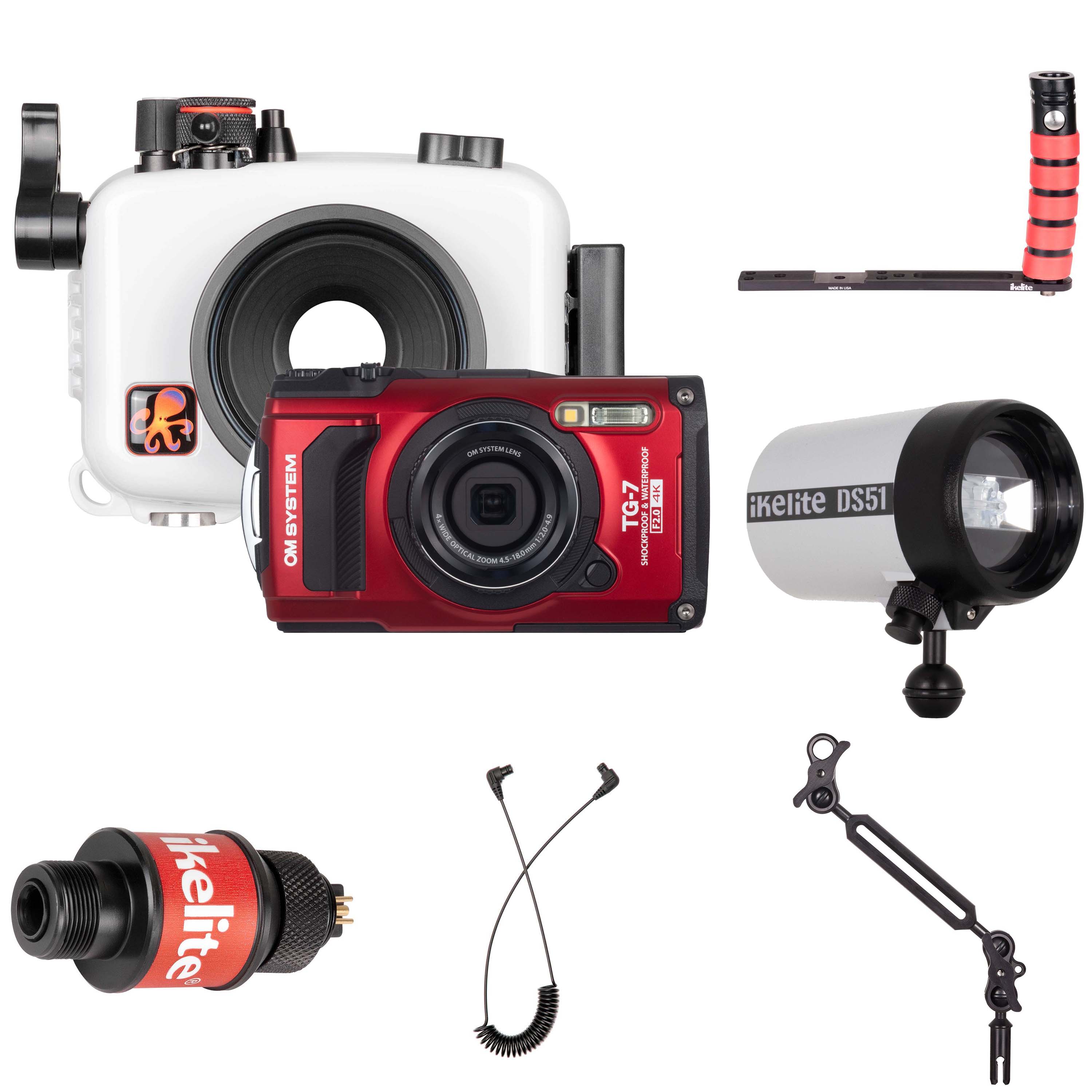 Ikelite Underwater Housing, OM System Tough TG-7 Camera and Strobe Deluxe Kit