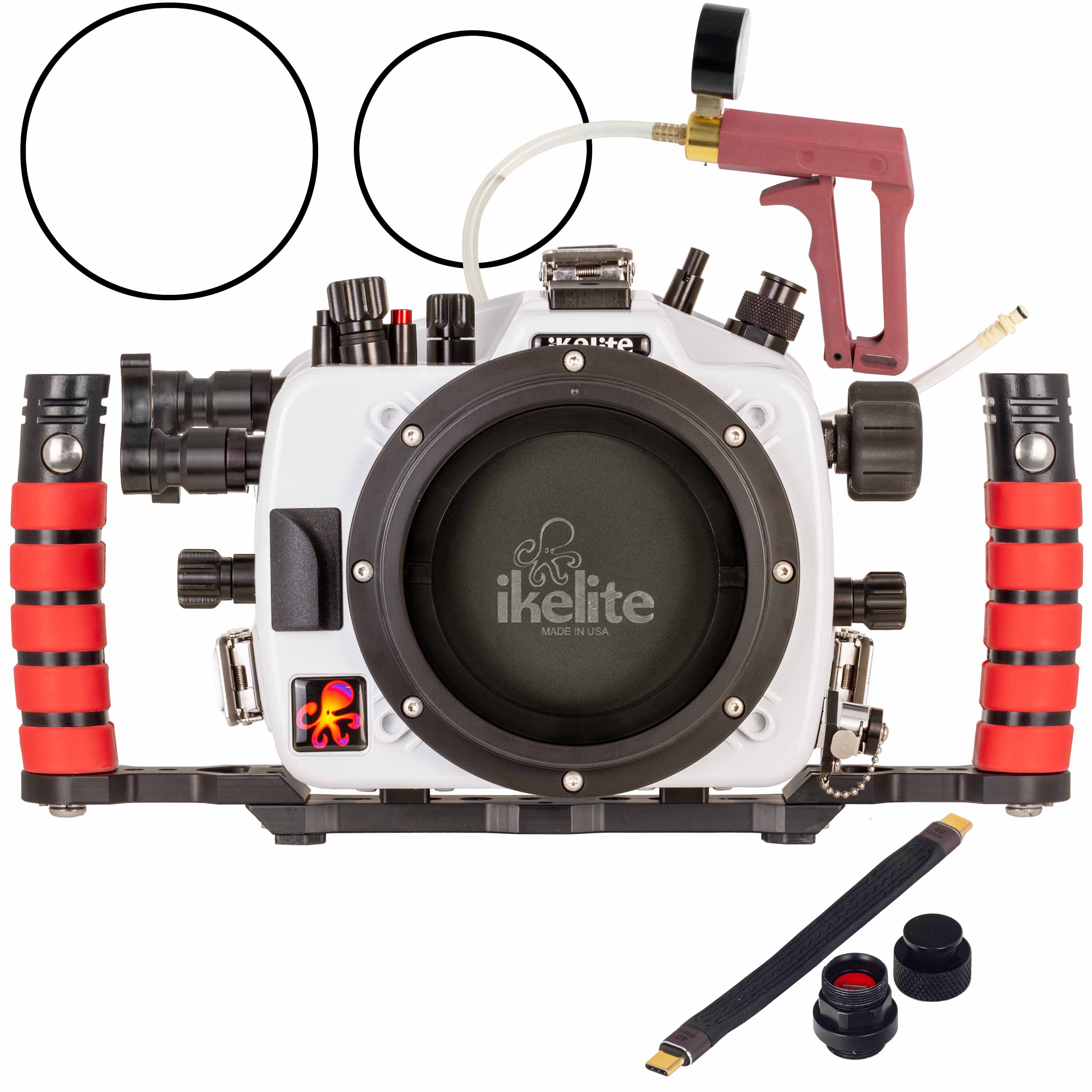 200DL Underwater Housing for Nikon Z5 II Deluxe Version with Handles, Vacuum Pump, & USB-C Charging Bulkhead