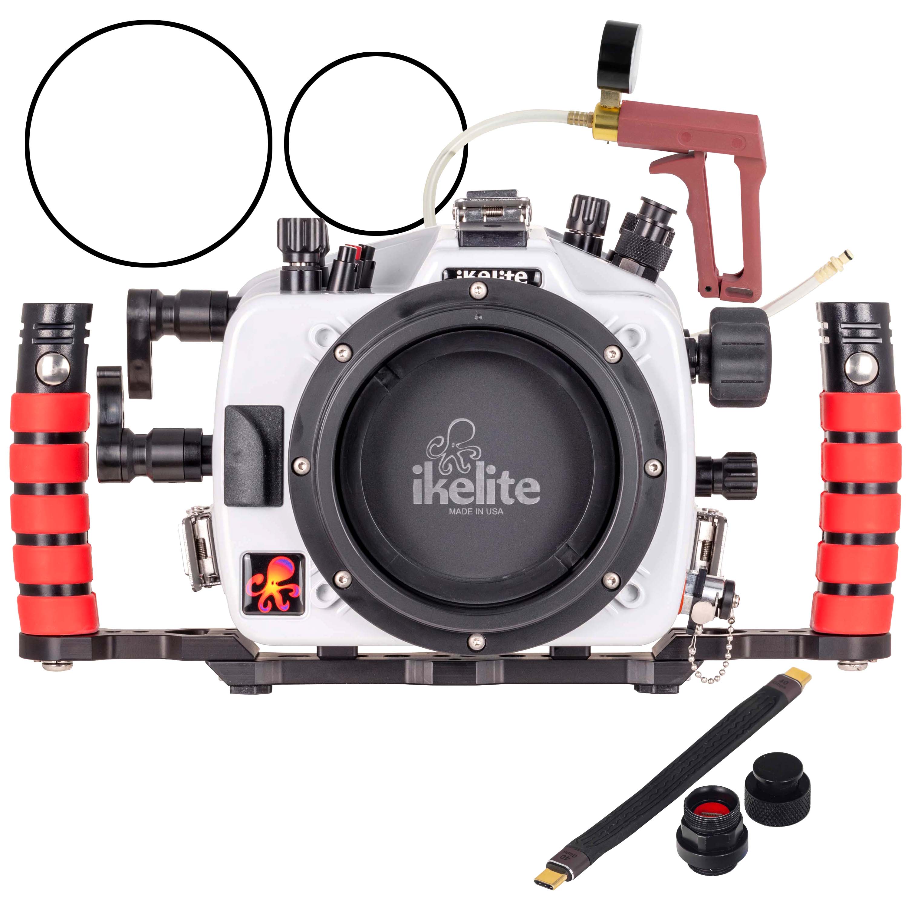 Ikelite 200DL Underwater Housing for Canon EOS R5 II Deluxe Version with Handles, Vacuum Pump, & USB-C Charging Bulkhead