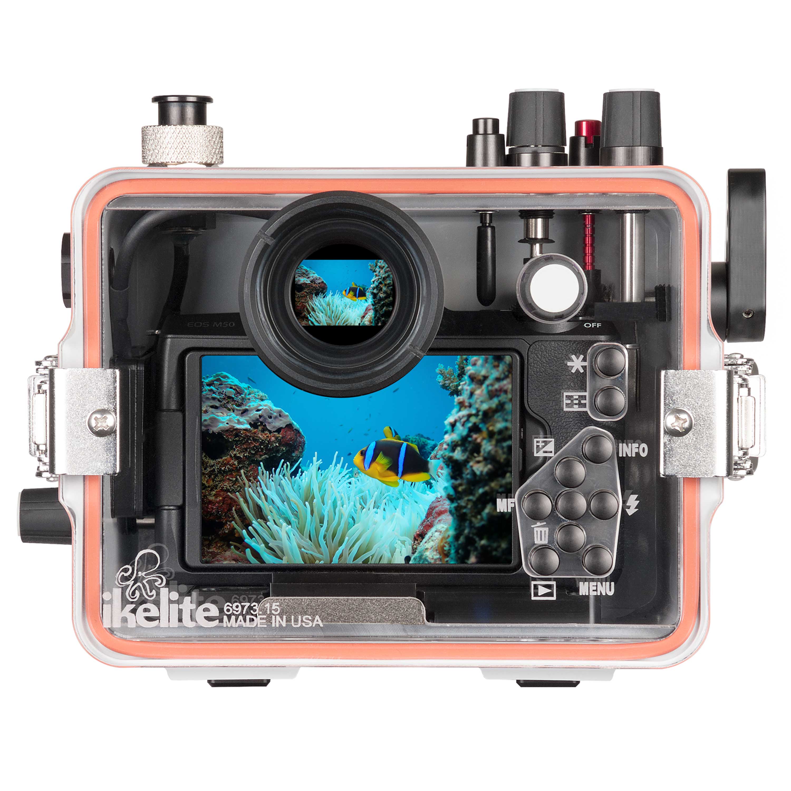 200DLM/A Underwater TTL Housing for Canon EOS M50, Kiss M Mirrorless Digital Cameras