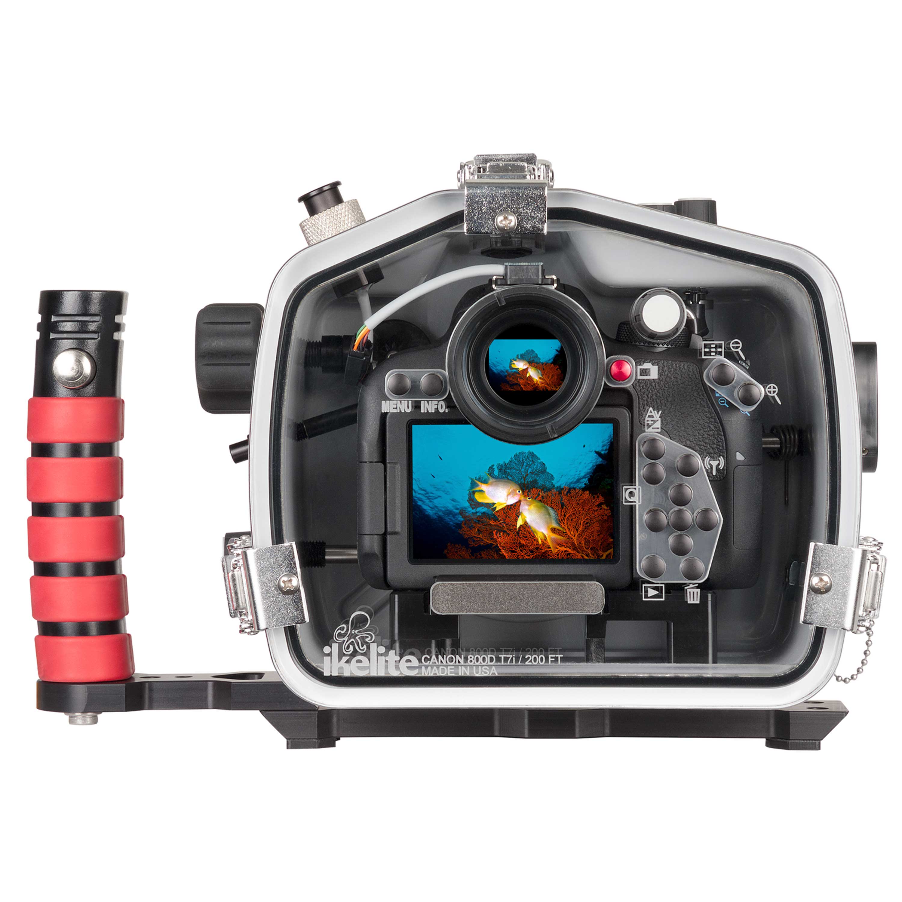200DL Underwater Housing for Canon EOS 800D Rebel T7i, Kiss X9i DSLR Cameras